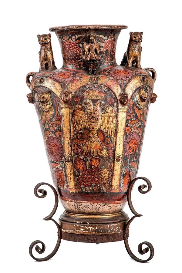 Grande vaso di forma ovale in   - Asta Antiquariato - Incanto Casa d'Aste e Galleria