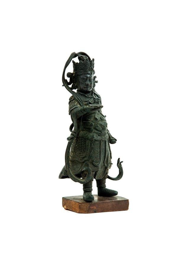 Antica scultura in bronzo a pa