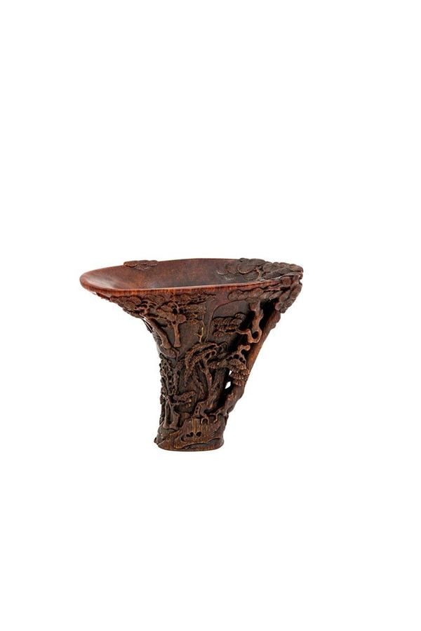 Coppa da libagione in corno di  - Auction Antiquariato - Incanto Casa d'Aste e Galleria