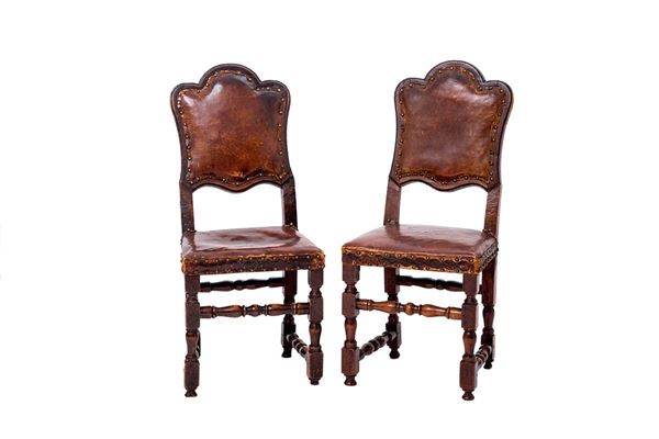 Otto sedie in noce gambe a roc  - Asta Antiquariato - Incanto Casa d'Aste e Galleria