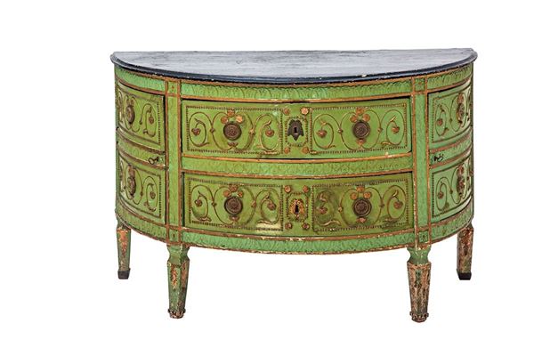 Raro com&#242; a mezzaluna in legno  - Asta Antiquariato - Incanto Casa d'Aste e Galleria