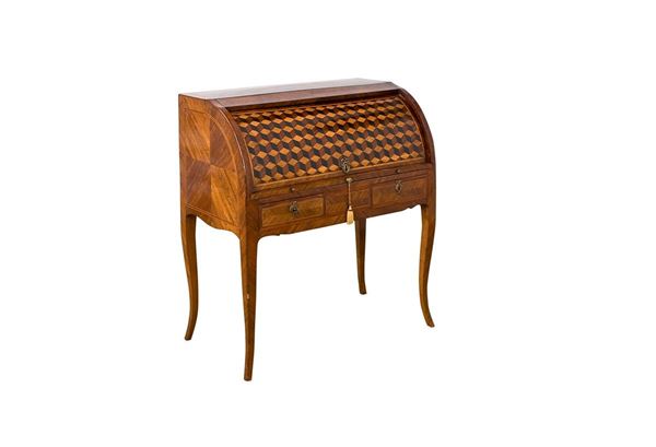 Scrivania a rullo impiallaccia  - Auction Antiquariato - Incanto Casa d'Aste e Galleria