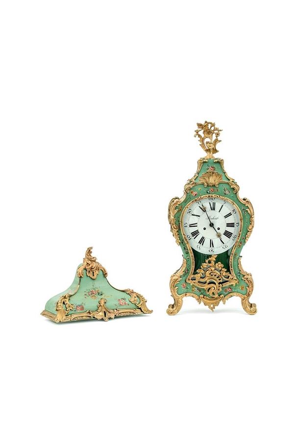 Orologio con mensola in legno   - Auction Antiquariato - Incanto Casa d'Aste e Galleria