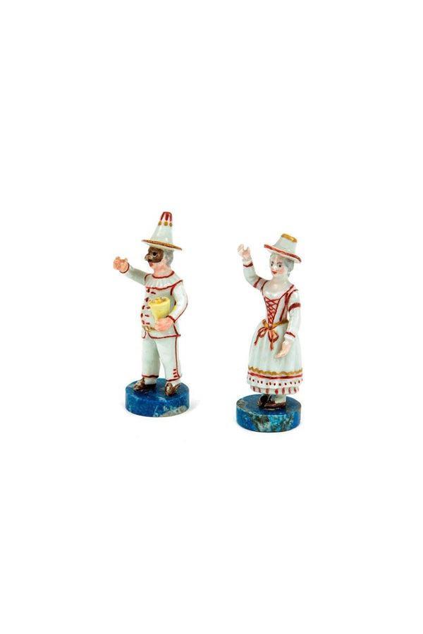 Coppia di statuine: Pulcinella  - Asta Antiquariato - Incanto Casa d'Aste e Galleria