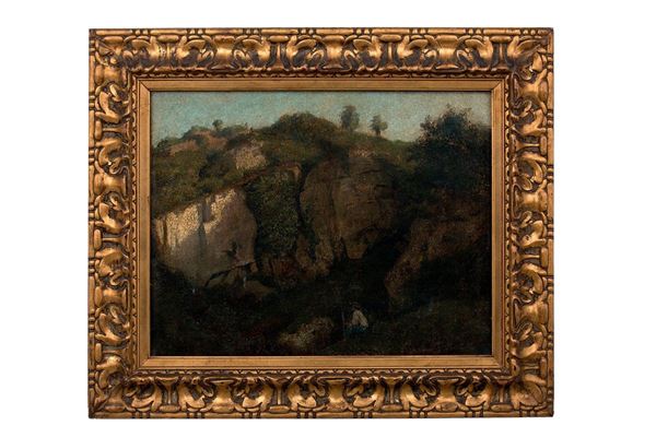 Luigi Bertelli : La cava
Olio su Tela firmato   - Asta Antiquariato - Incanto Casa d'Aste e Galleria