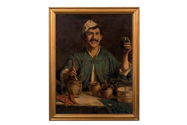Luigi Bertelli - Il brindisi
Olio su tela firm