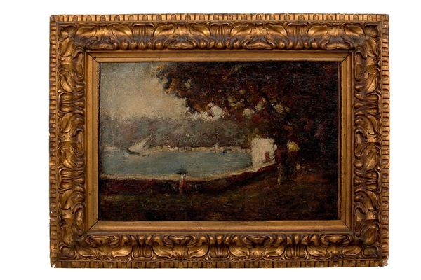 Luigi Bertelli : Sul lago di Como
Olio su tela  - Asta Antiquariato - Incanto Casa d'Aste e Galleria