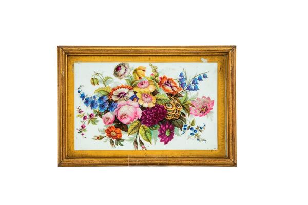 Piastrella in porcellana dipin  - Auction Antiquariato - Incanto Casa d'Aste e Galleria