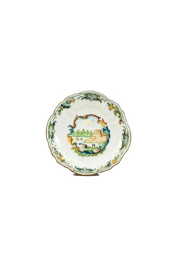 Fondina in maiolica dipinta in