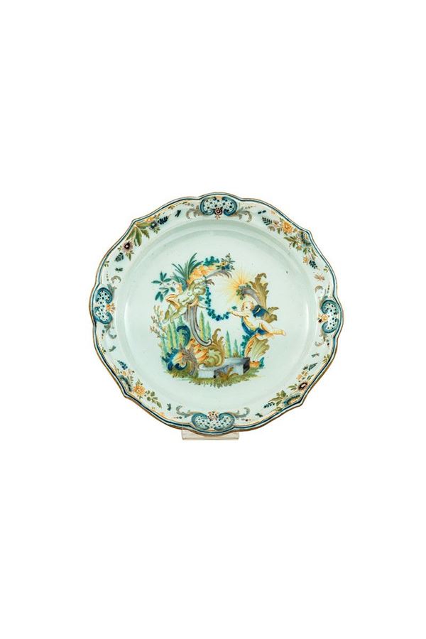 Grande piatto in maiolica dipi  - Auction Antiquariato - Incanto Casa d'Aste e Galleria