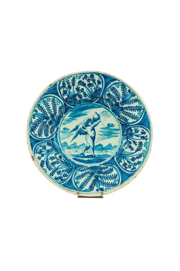 Grande piatto in maiolica dipi  - Auction Antiquariato - Incanto Casa d'Aste e Galleria