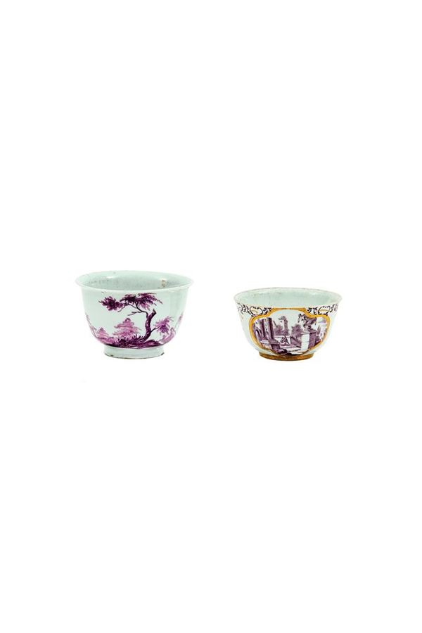 Due tazzine in porcellana dipi  - Asta Antiquariato - Incanto Casa d'Aste e Galleria