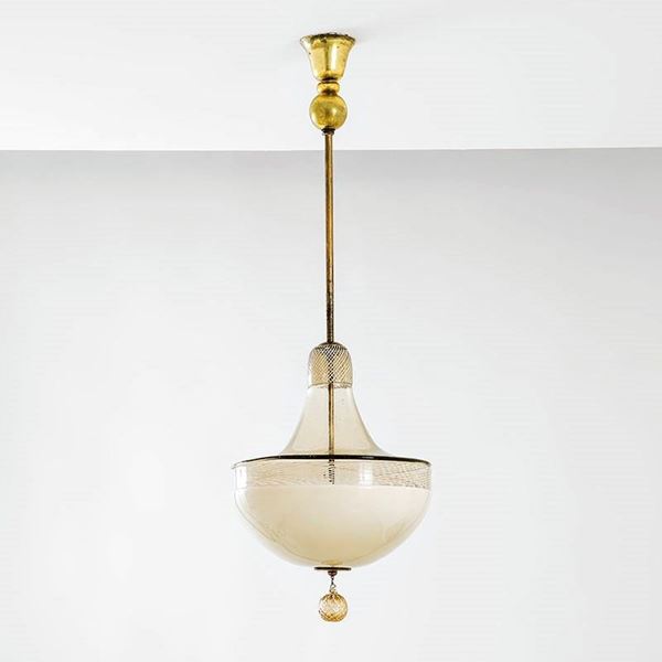 Seguso Vetri d'Arte - Lampadario 
Vetro soffiato a 
