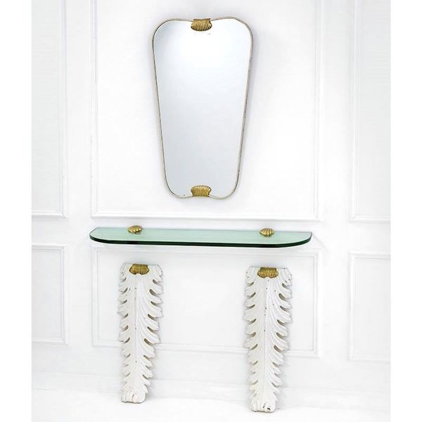 Osvaldo Borsani (attr.) - Console e specchiera
Allumini