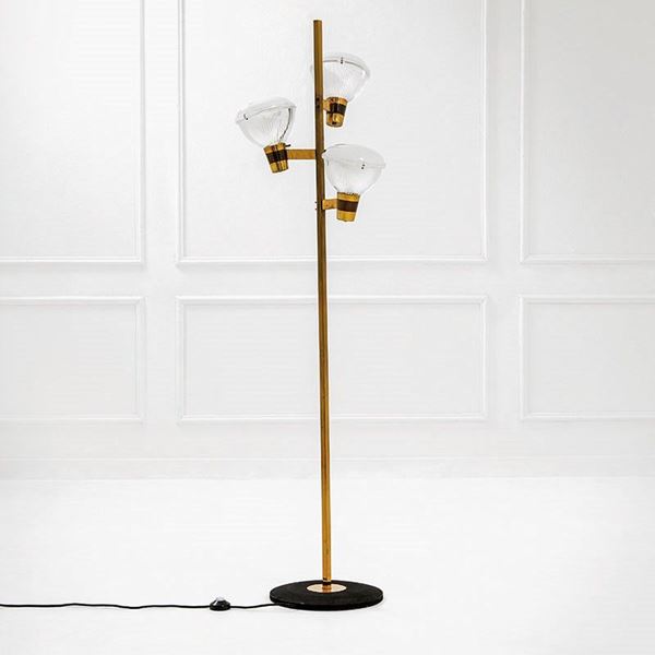 Ignazio Gardella : Rara lampada da terra a tre lu  - Auction Design Vol I e II - Incanto Casa d'Aste e Galleria