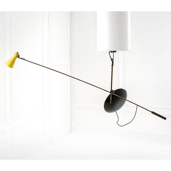Vittoriano Vigan&#242;, Gino Sarfatti : Raro lampadario orientabile mo  - Asta Design Vol I e II - Incanto Casa d'Aste e Galleria