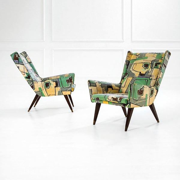 Studio B.B.P.R. : Due poltrone
Legno tinto, tes  - Auction Design Vol I e II - Incanto Casa d'Aste e Galleria