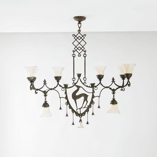 Carlo Rizzarda - Lampadario
Ferro battuto, lam
