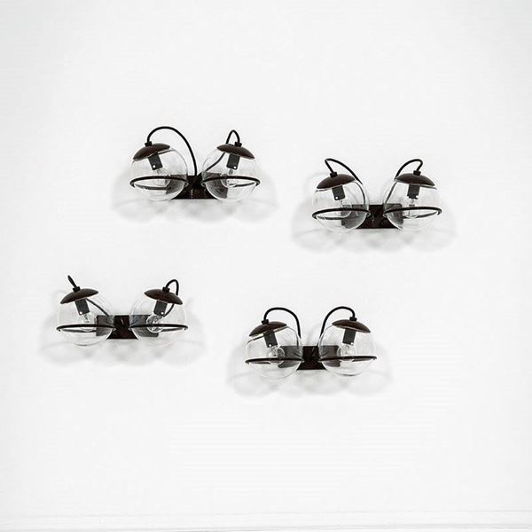 Gino Sarfatti : Quattro lampade da parete mod.  - Asta Design Vol I e II - Incanto Casa d'Aste e Galleria