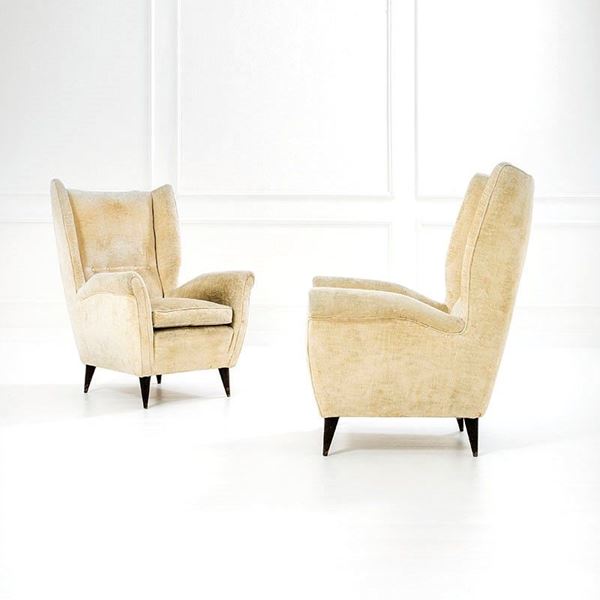 Gio Ponti (attr.) - Due poltrone
Legno tornito, t