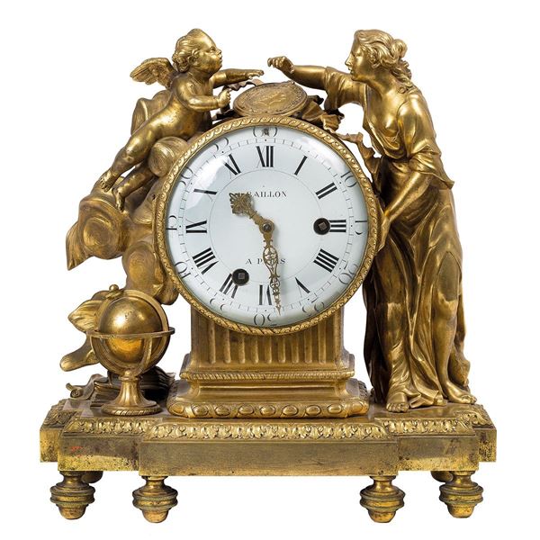 Orologio in bronzo con l&#39;alleg  - Asta Antiquariato - Incanto Casa d'Aste e Galleria