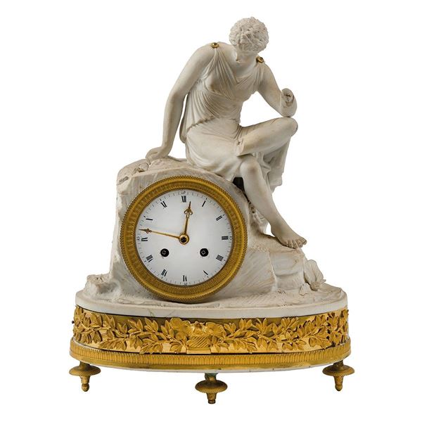 Orologio di forma ovale in mar  - Auction Antiquariato - Incanto Casa d'Aste e Galleria