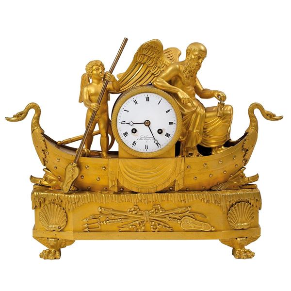 Raro orologio in bronzo cesell  - Auction Antiquariato - Incanto Casa d'Aste e Galleria