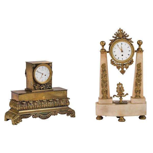 Due orologi da tavolo di cui u