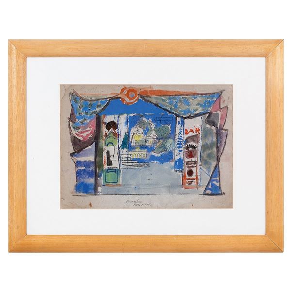 Enrico Paulucci : Studio per la scenografia dell  - Auction Antiquariato - Incanto Casa d'Aste e Galleria
