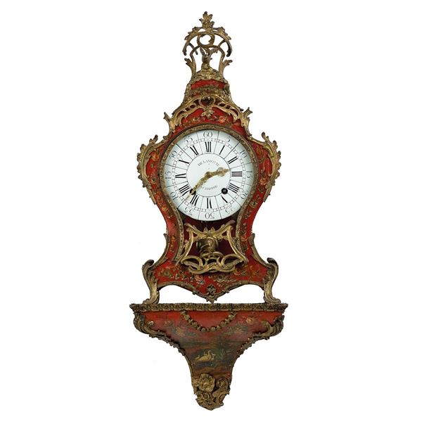 Orologio con mensola in legno 