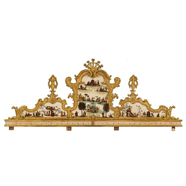 Testile di letto in legno scol  - Asta Antiquariato - Incanto Casa d'Aste e Galleria