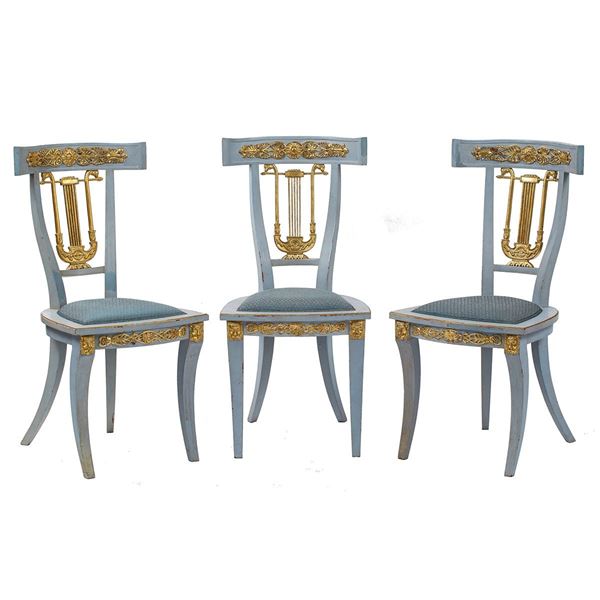 Sei sedie in legno laccato arr  - Auction Antiquariato - Incanto Casa d'Aste e Galleria