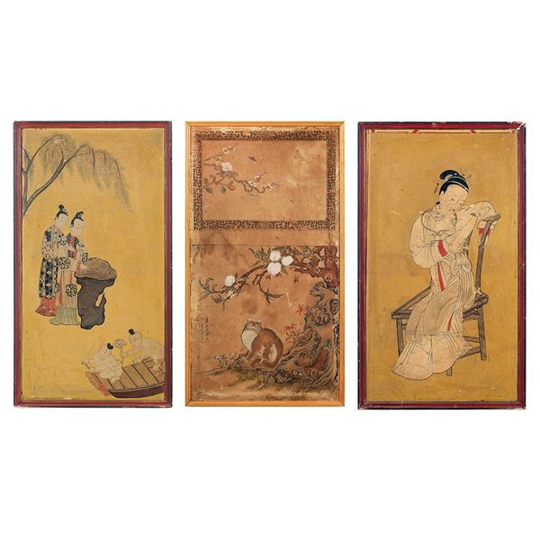 Tre pannelli dipinti a tempera  - Asta Antiquariato - Incanto Casa d'Aste e Galleria
