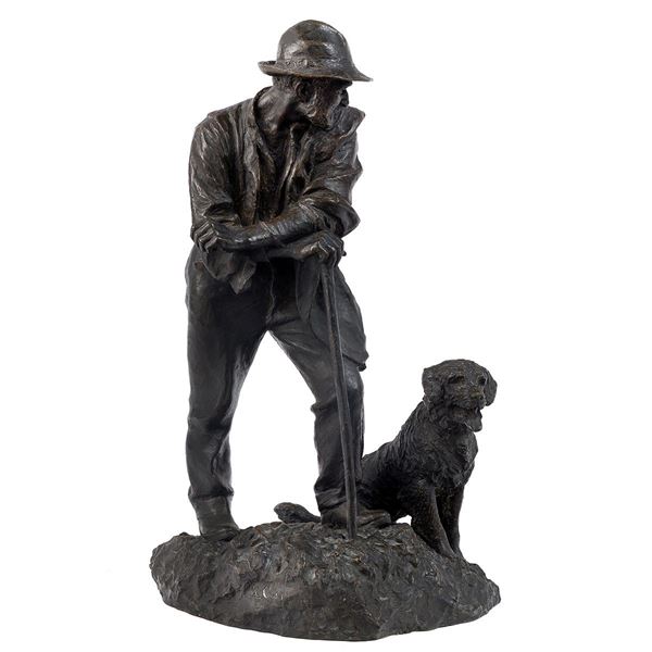 Luigi Calderini - Contadino col cane
Bronzo in 