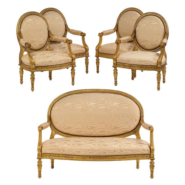 Salotto costituito da un divan  - Asta Antiquariato - Incanto Casa d'Aste e Galleria