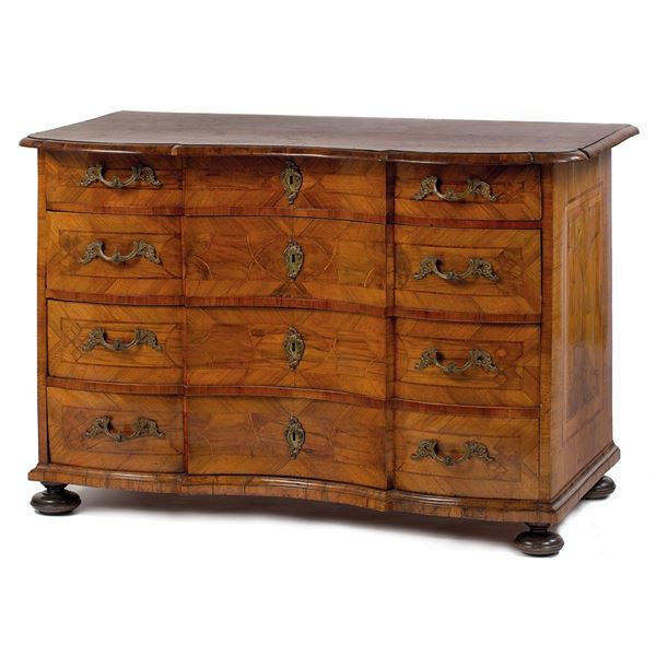 Com&#242; lastronato in noce e file  - Asta Antiquariato - Incanto Casa d'Aste e Galleria