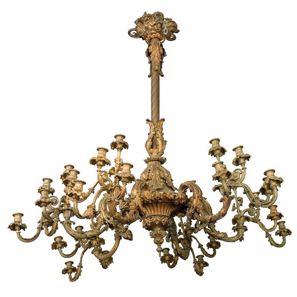 Grande lampadario a 30 luci in  - Asta Antiquariato - Incanto Casa d'Aste e Galleria