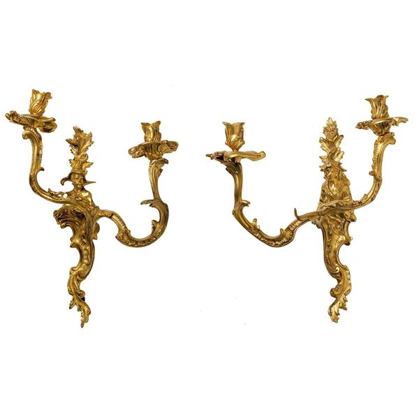 Coppia di appliques in bronzo 