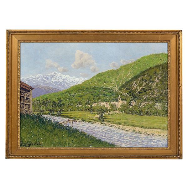 Enrico Reycend : Paesaggio canavesano
Olio su   - Asta Antiquariato - Incanto Casa d'Aste e Galleria