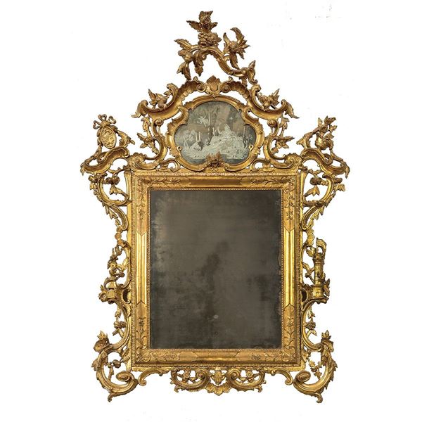 Importante e rara specchiera c  - Asta Antiquariato - Incanto Casa d'Aste e Galleria