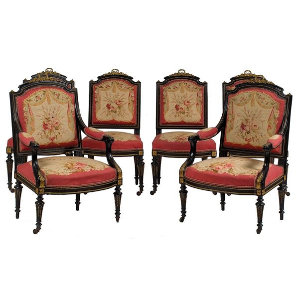 Quattro sedie e due poltrone i  - Asta Antiquariato - Incanto Casa d'Aste e Galleria