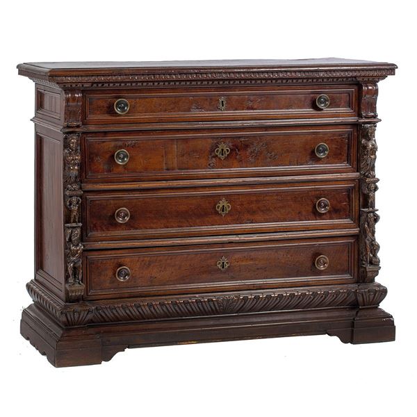 Com&#242; in noce a quattro cassett  - Asta Antiquariato - Incanto Casa d'Aste e Galleria