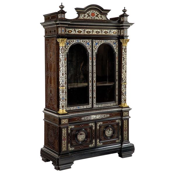 Mobile vetrina in legno ebaniz  - Auction Antiquariato - Incanto Casa d'Aste e Galleria