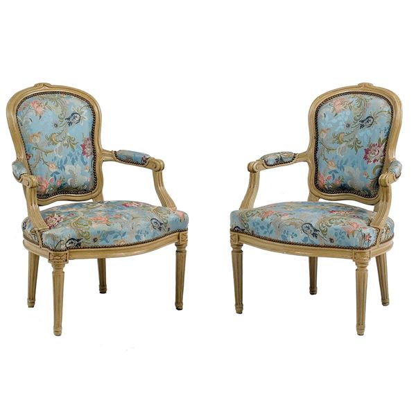 Coppia di poltrone in legno la  - Auction Antiquariato - Incanto Casa d'Aste e Galleria