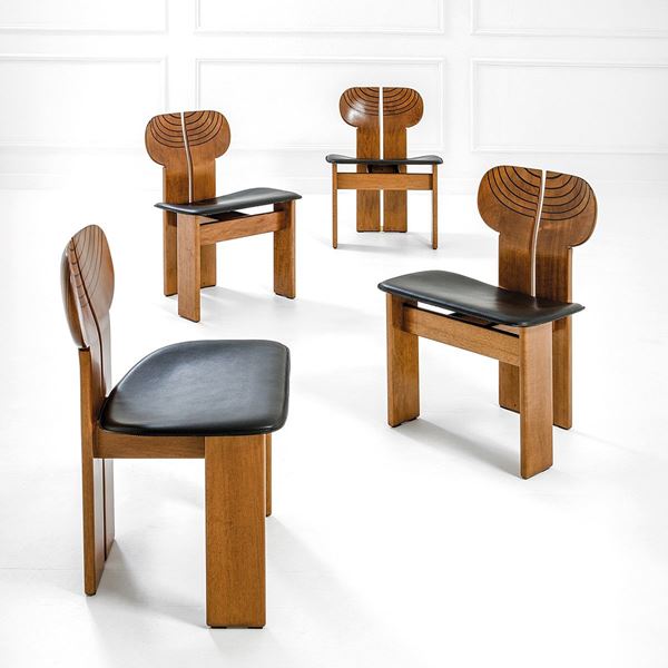 Afra e Tobia Scarpa : Quattro sedie mod. Africa dell  - Auction Design - Incanto Casa d'Aste e Galleria