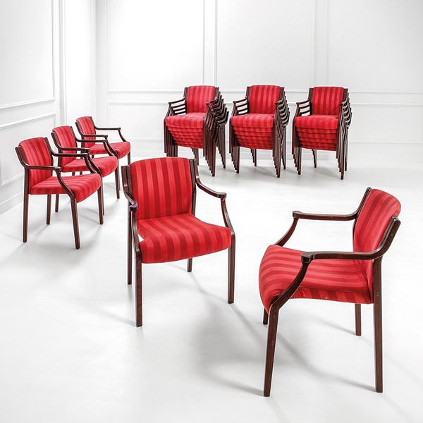 Gregotti, Meneghetti, Stoppino (attr. a) : Venticinque poltroncine neolib  - Auction Design - Incanto Casa d'Aste e Galleria
