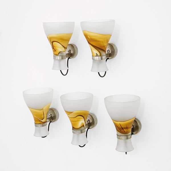 Tobia Scarpa : Cinque lampade da parete della  - Auction Design - Incanto Casa d'Aste e Galleria