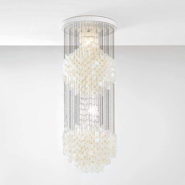 Verner Panton : Lampadario a plafone mod. 4DM   - Asta Design - Incanto Casa d'Aste e Galleria