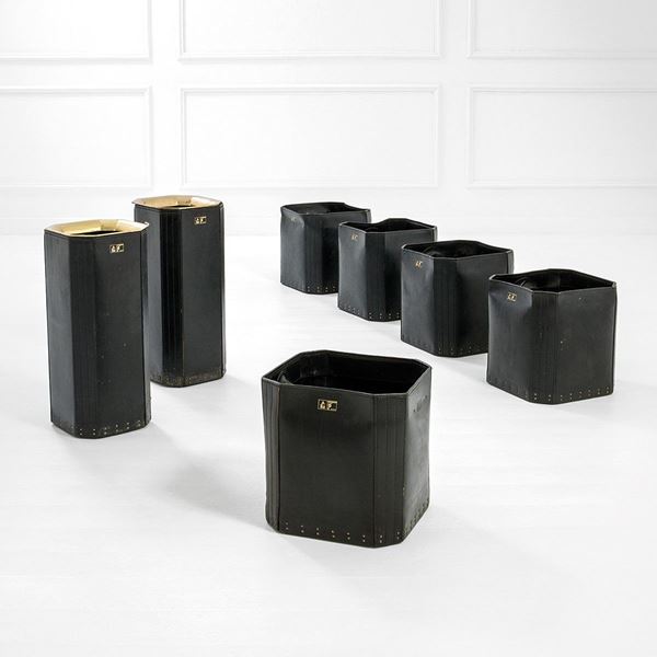 Afra e Tobia Scarpa : Cinque sacche portalegna e due  - Auction Design - Incanto Casa d'Aste e Galleria