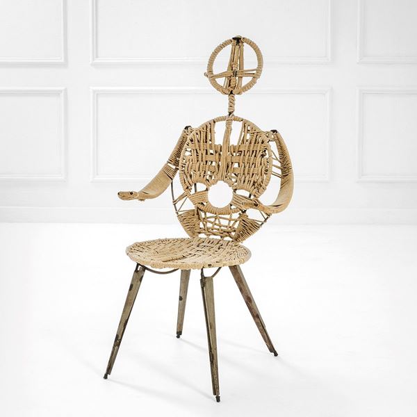 Renato Bassoli : Sedia antropomorfa
Ferro, cor  - Asta Design - Incanto Casa d'Aste e Galleria